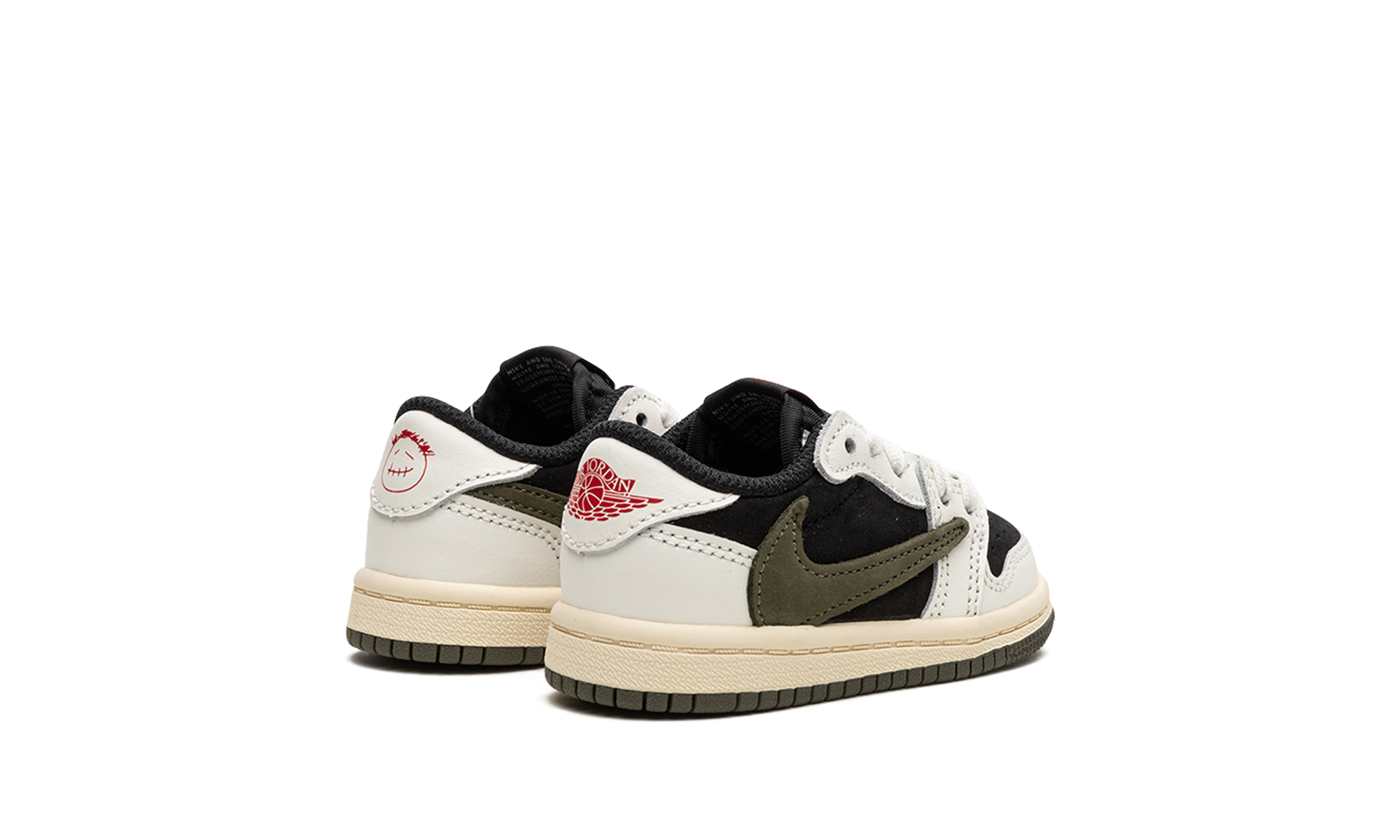 jordan 1 retro low og sp travis scott olive td+DZ5908-106+diagnol right behind view