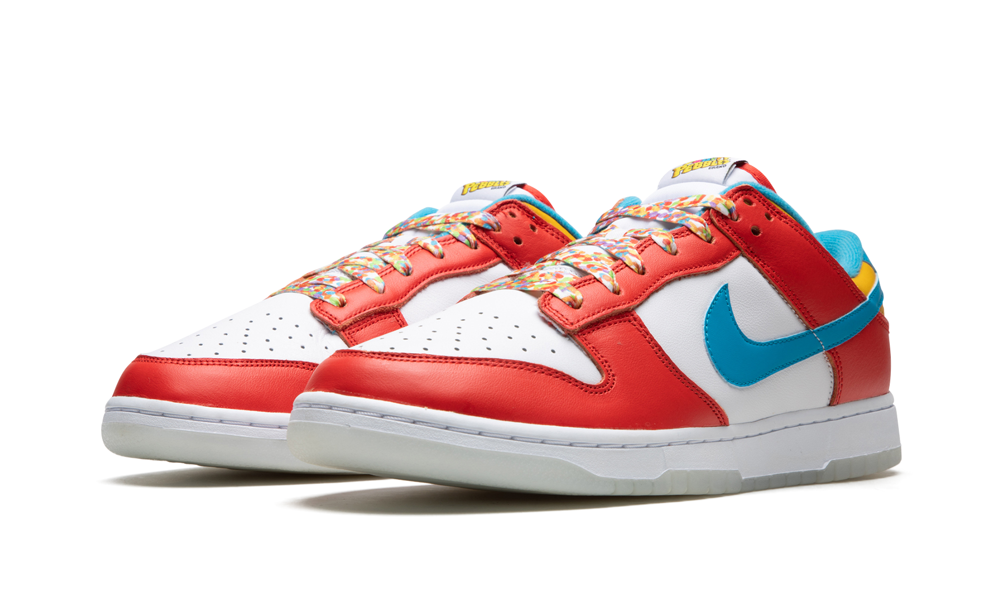 nike dunk low qs lebron james fruity pebbles+DH8009-600+diagnol left view
