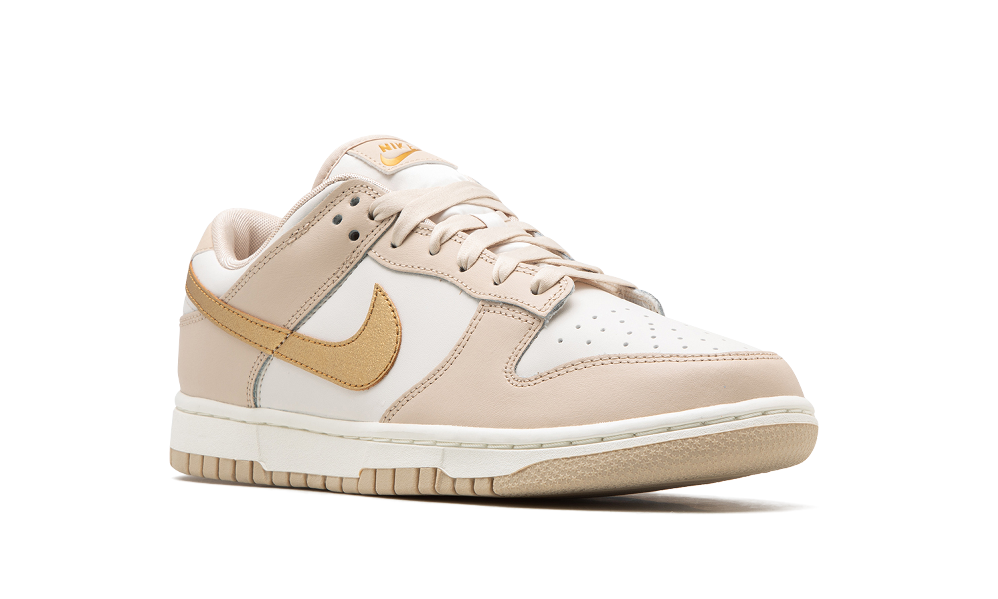 nike dunk low phantom metallic gold women s+DX5930-001+diagnol right view