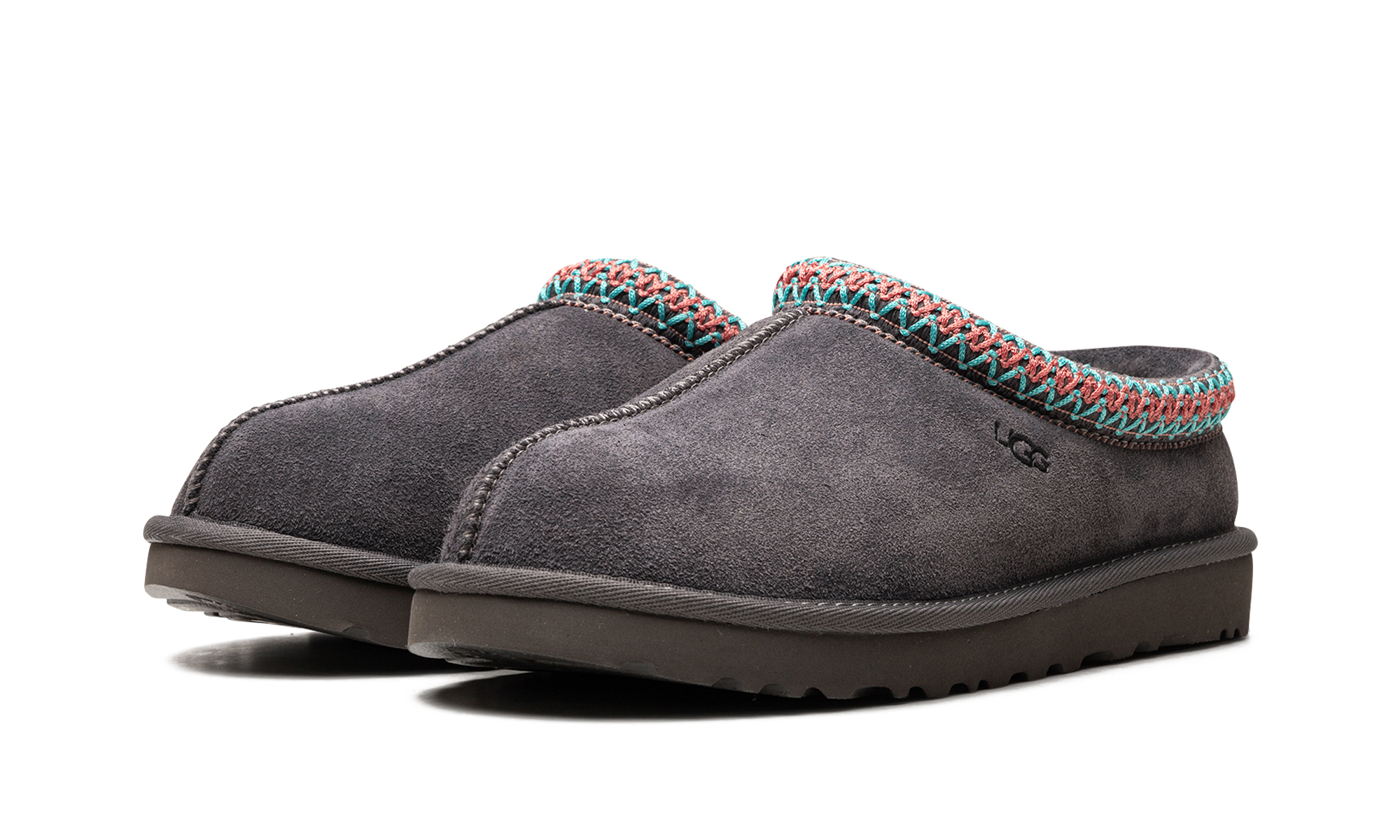 ugg tasman slipper dark grey women s+5955-DGRY+diagnol left view
