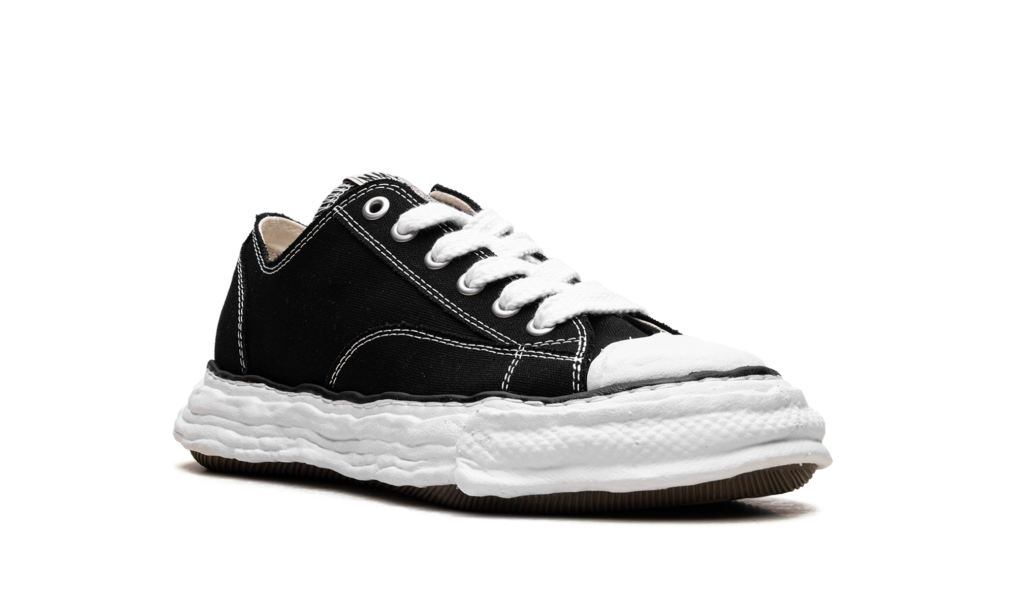 maison mihara yasuhiro peterson 23 og sole canvas low black+A11FW702-BLK+diagnol right view