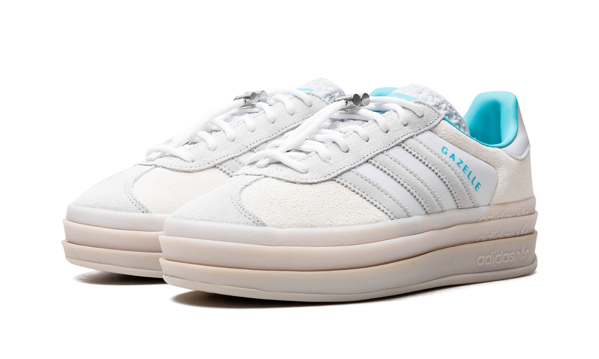 adidas gazelle bold cloud white light blue women s+IH9992+diagnol left view