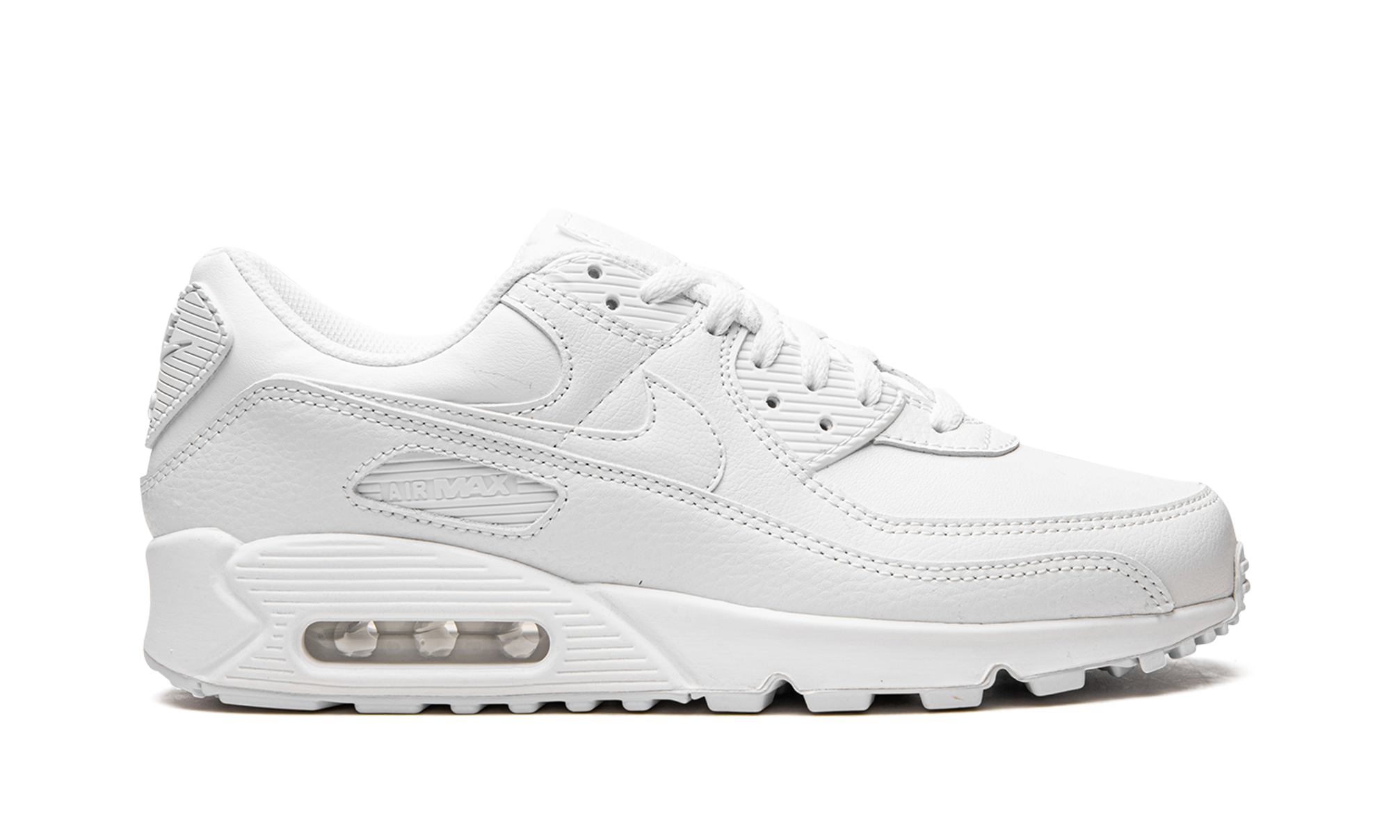 nike air max 90 leather triple white+CZ5594-100+right view
