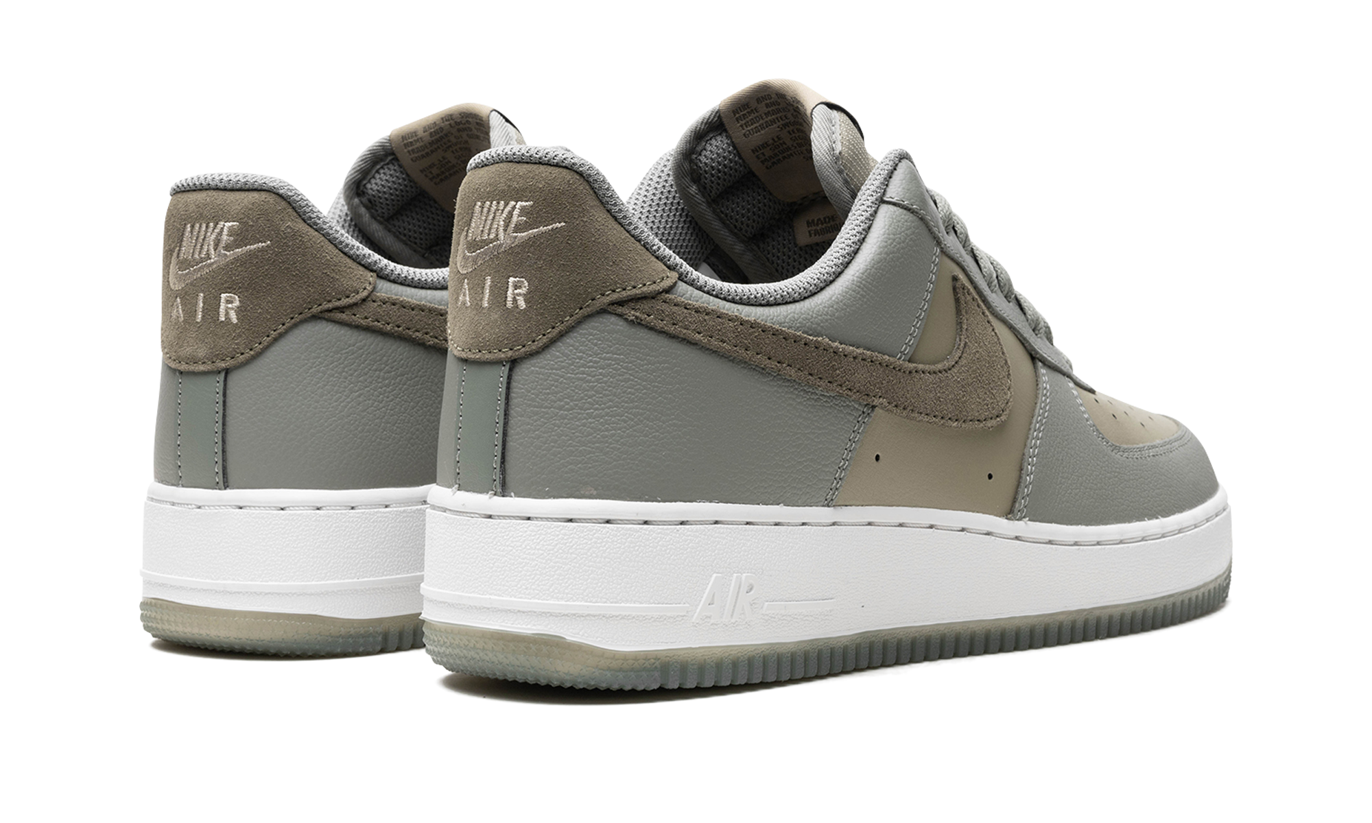 nike air force 1 07 lv8 dark stucco neutral olive+FJ4170-002+diagnol right behind view