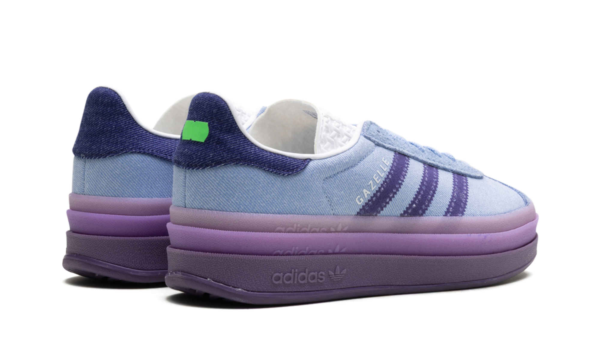 adidas gazelle bold kseniaschnaider denim women s+IG4339+diagnol right behind view