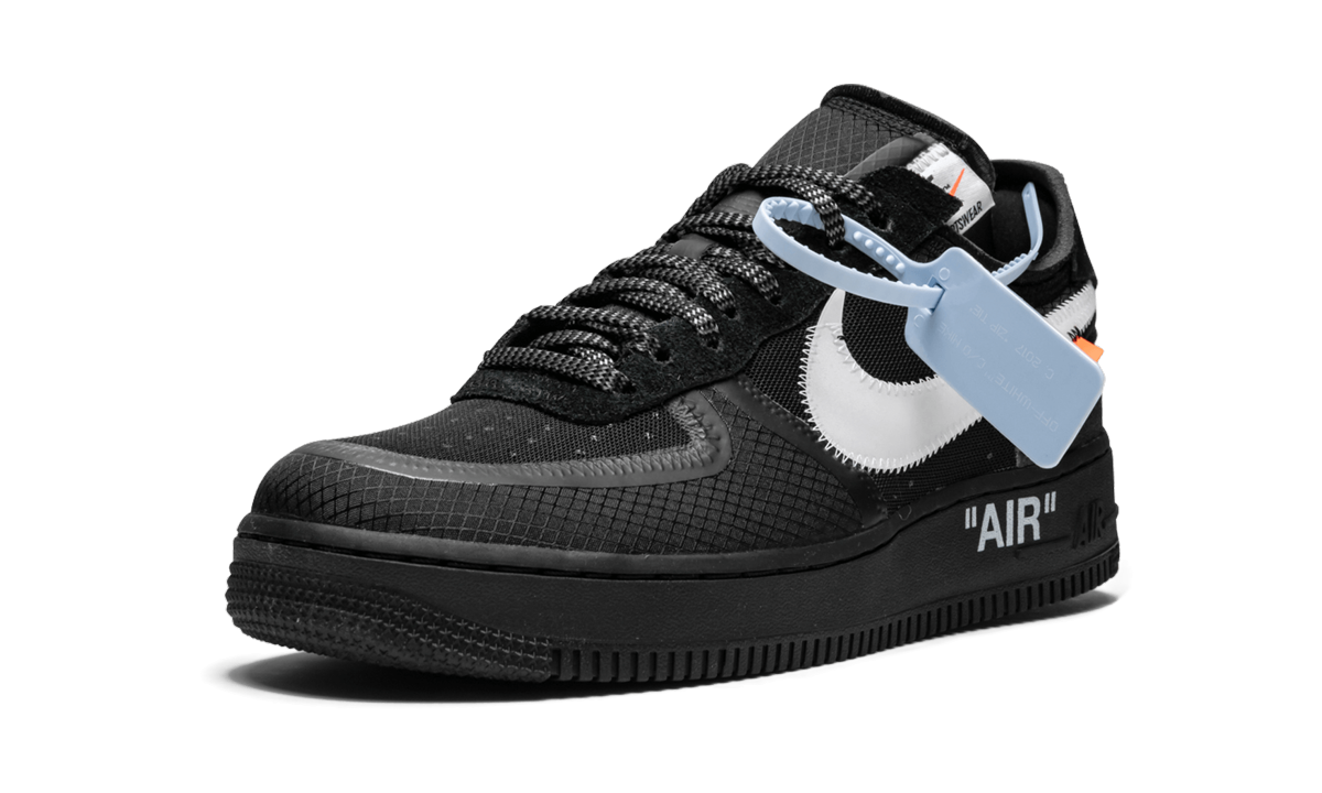nike air force 1 low off white black white+AO4606-001+left diagnol single view