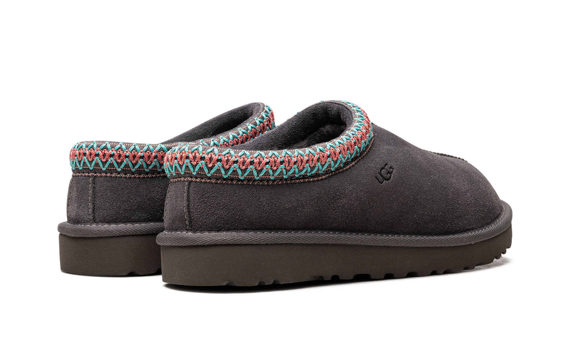 ugg tasman slipper dark grey women s+5955-DGRY+diagnol right behind view