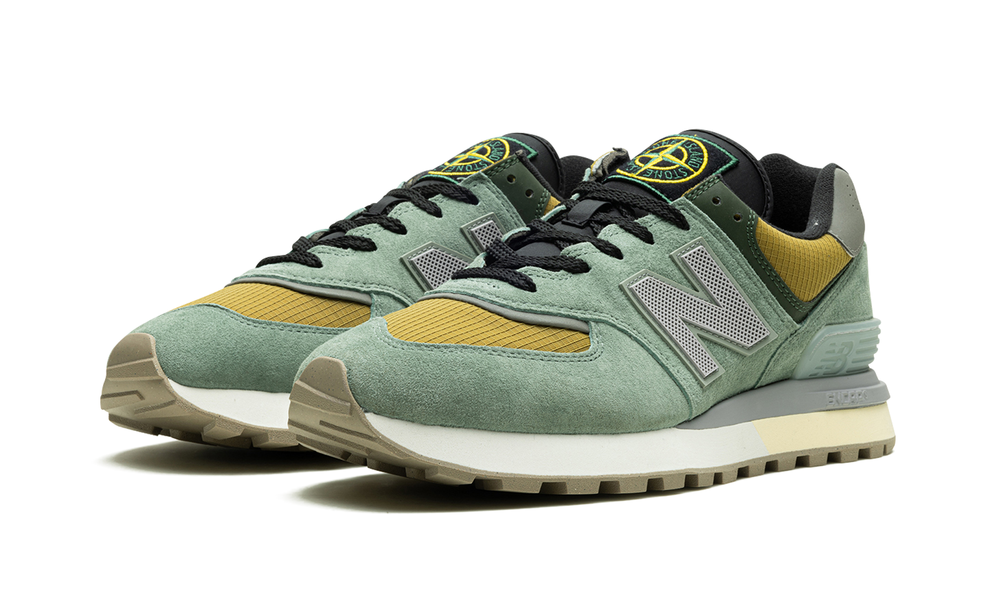 new balance 574 legacy stone island light green+U574LGTN+diagnol left view