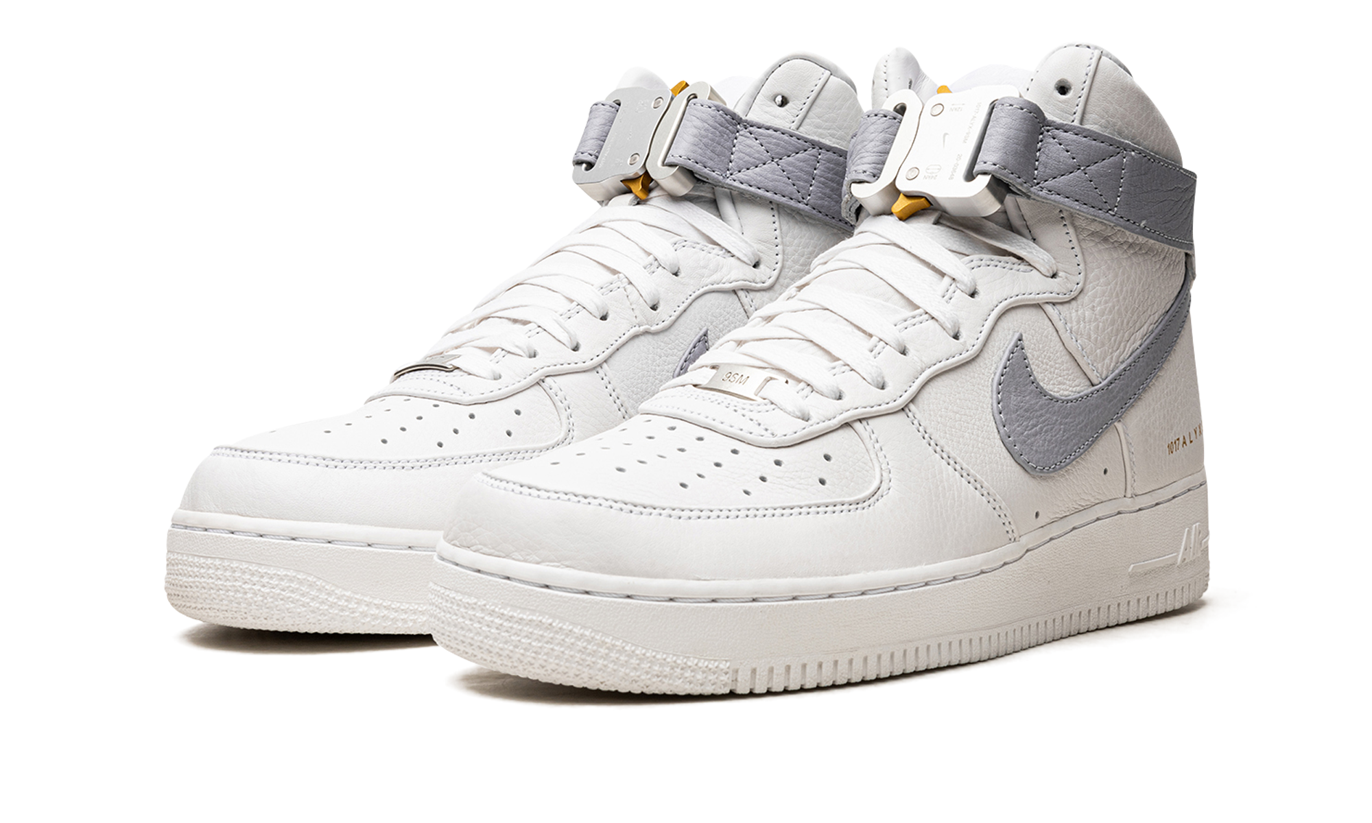 nike air force 1 high 1017 alyx 9sm white grey+CQ4018-104+diagnol left view