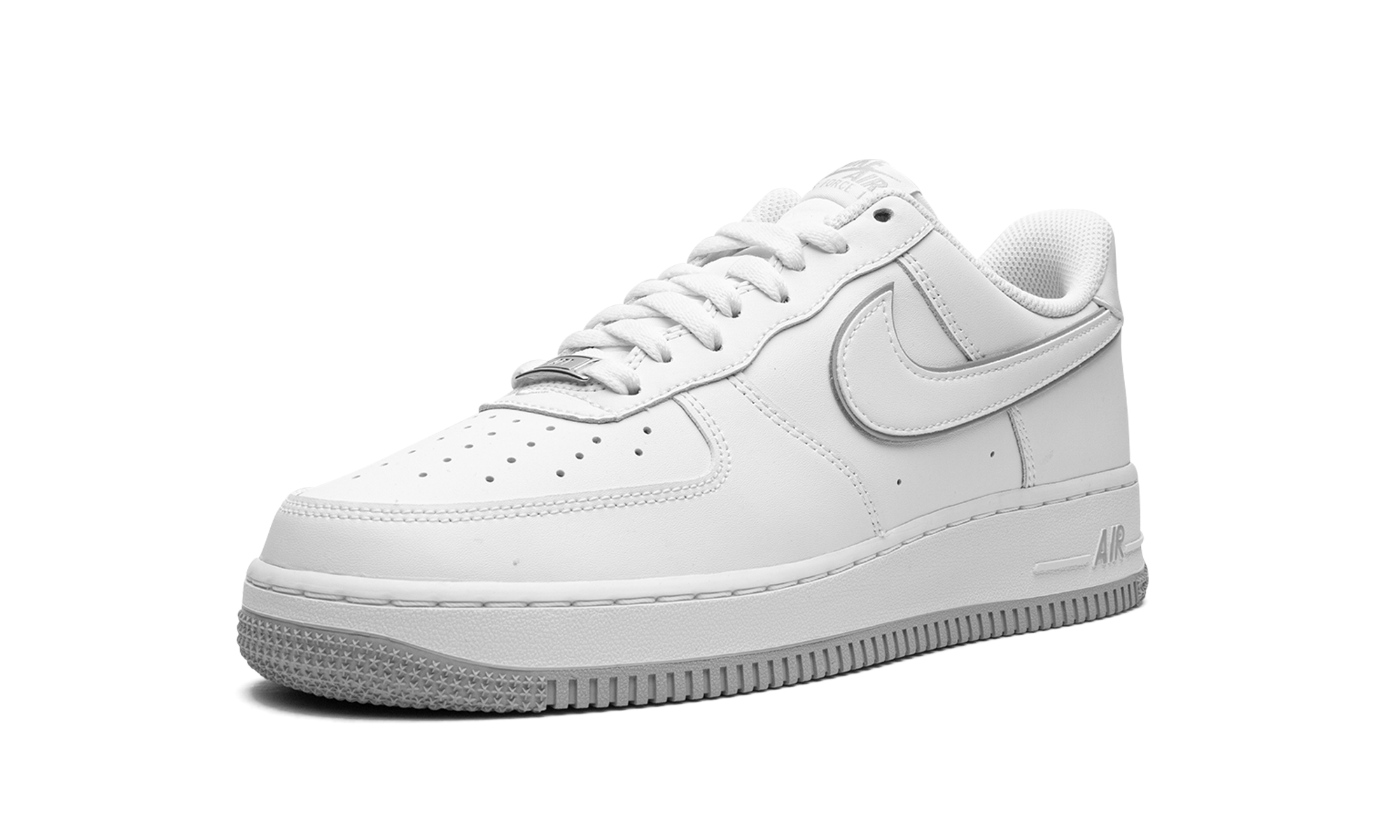 nike air force 1 07 low white wolf grey sole+DV0788-100+left diagnol single view