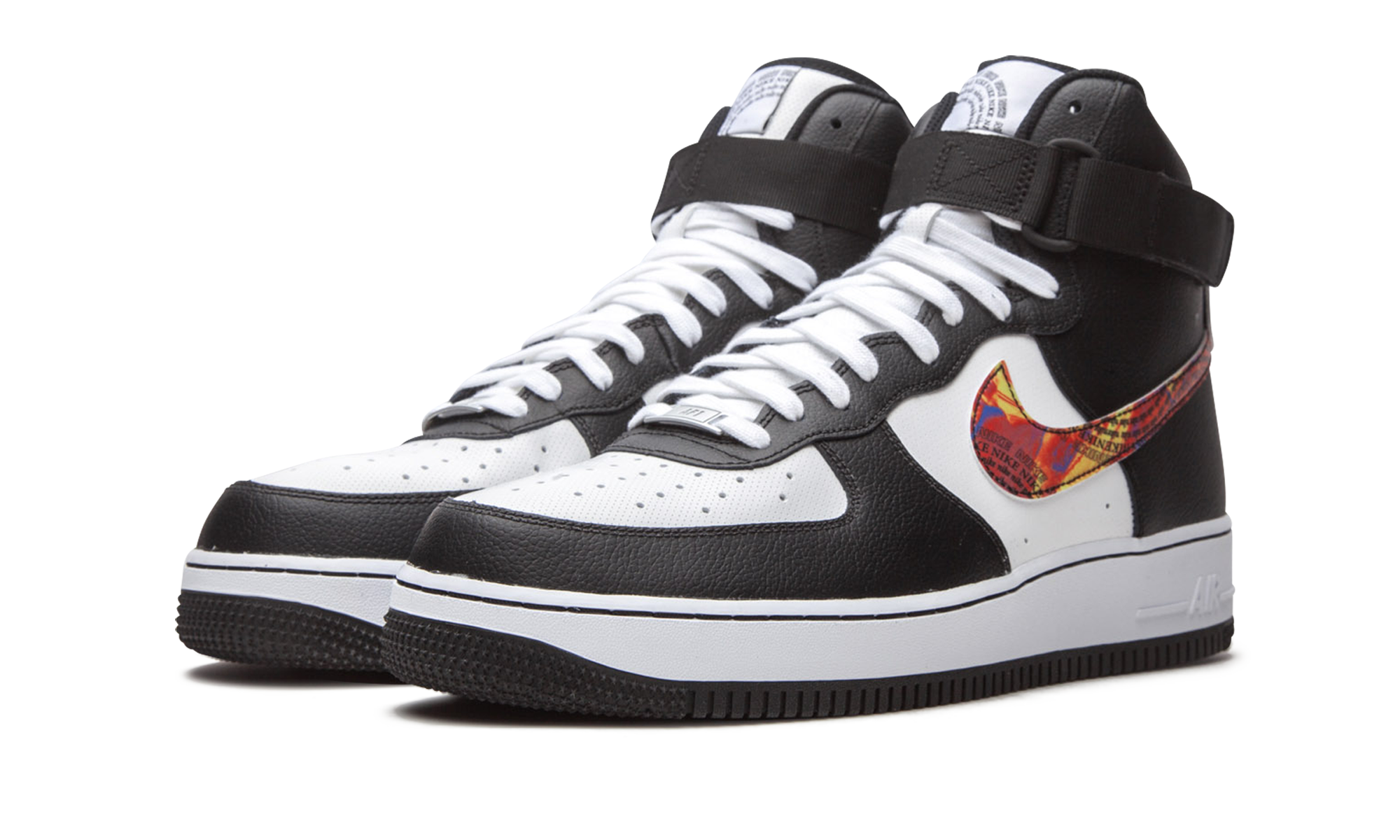 nike air force 1 high vintage mosaic swoosh+CU4736-100+diagnol left view