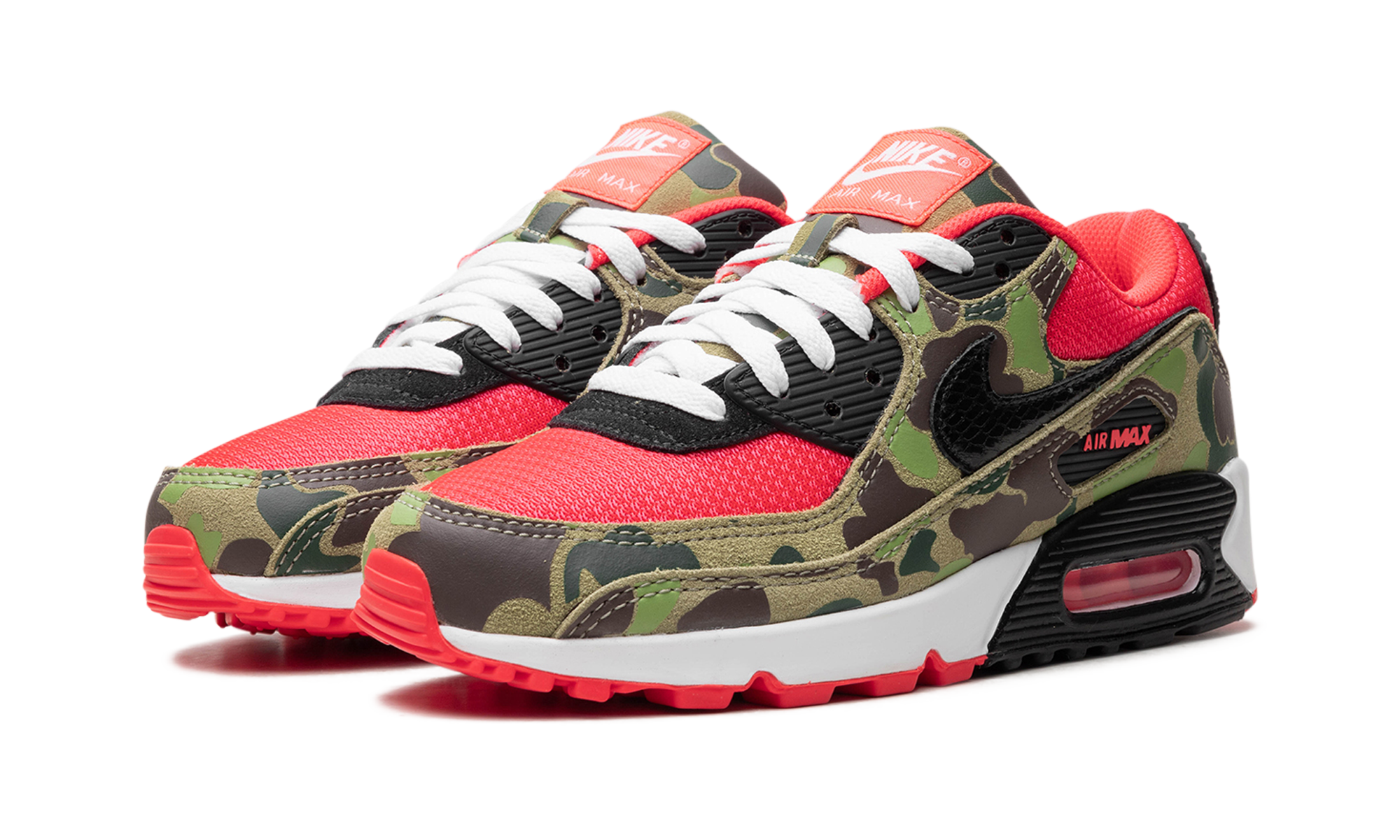 nike air max 90 reverse duck camo+CW6024-600+diagnol left view