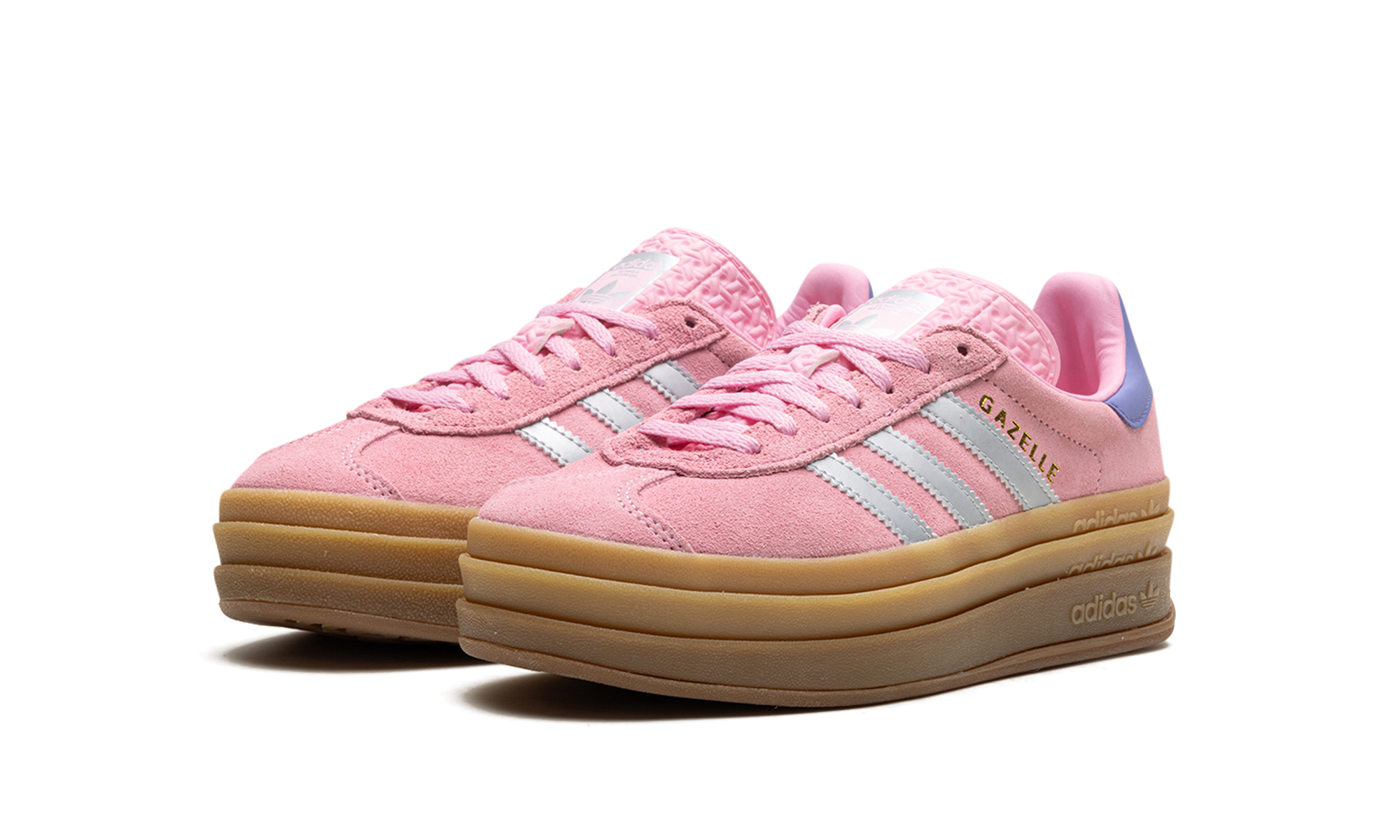 adidas gazelle bold true pink gum kids+JH5539+diagnol left view