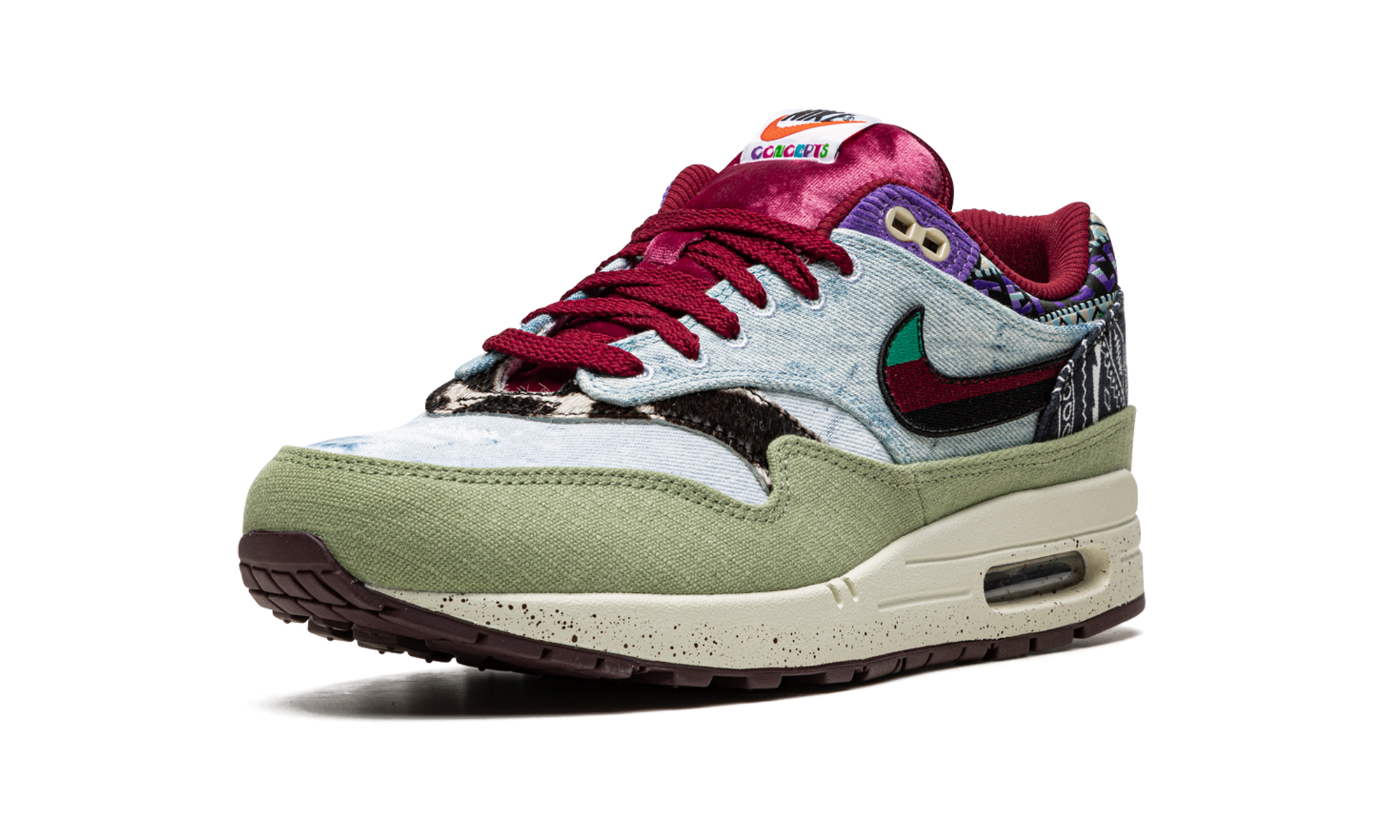 nike air max 1 sp concepts mellow+DN1803-300+left diagnol single view