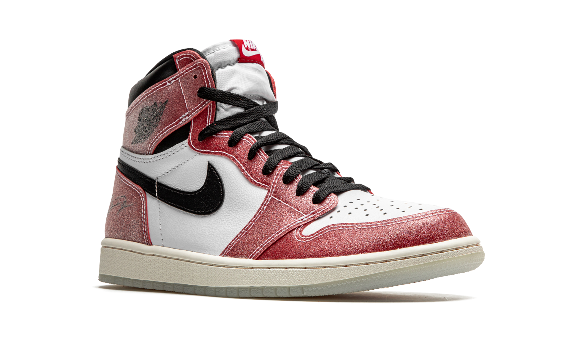 jordan 1 retro high trophy room chicago friends and family w blue laces+DA2728-100+diagnol right view