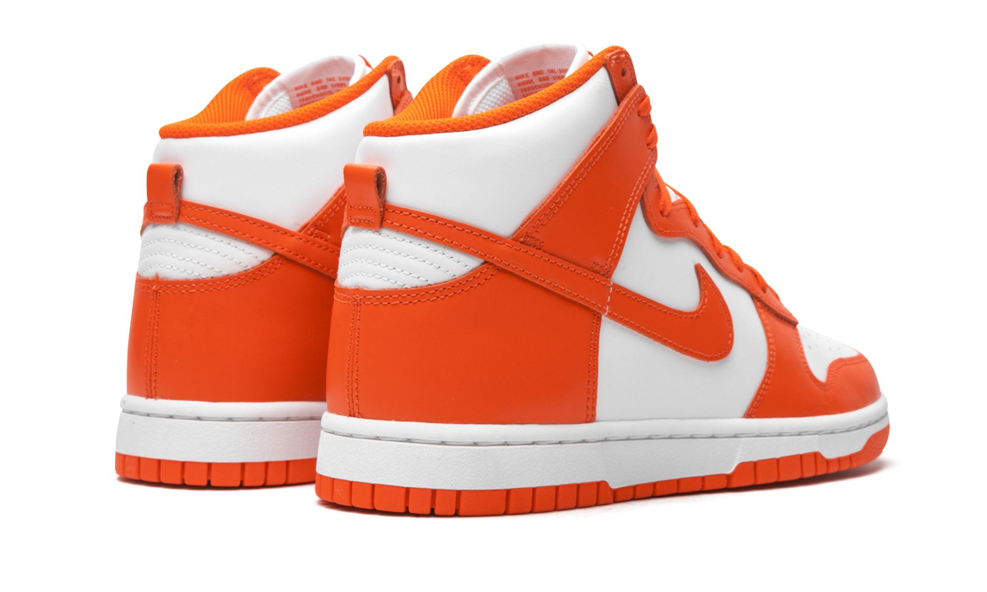 nike dunk high syracuse 2021+DD1399-101+diagnol right behind view