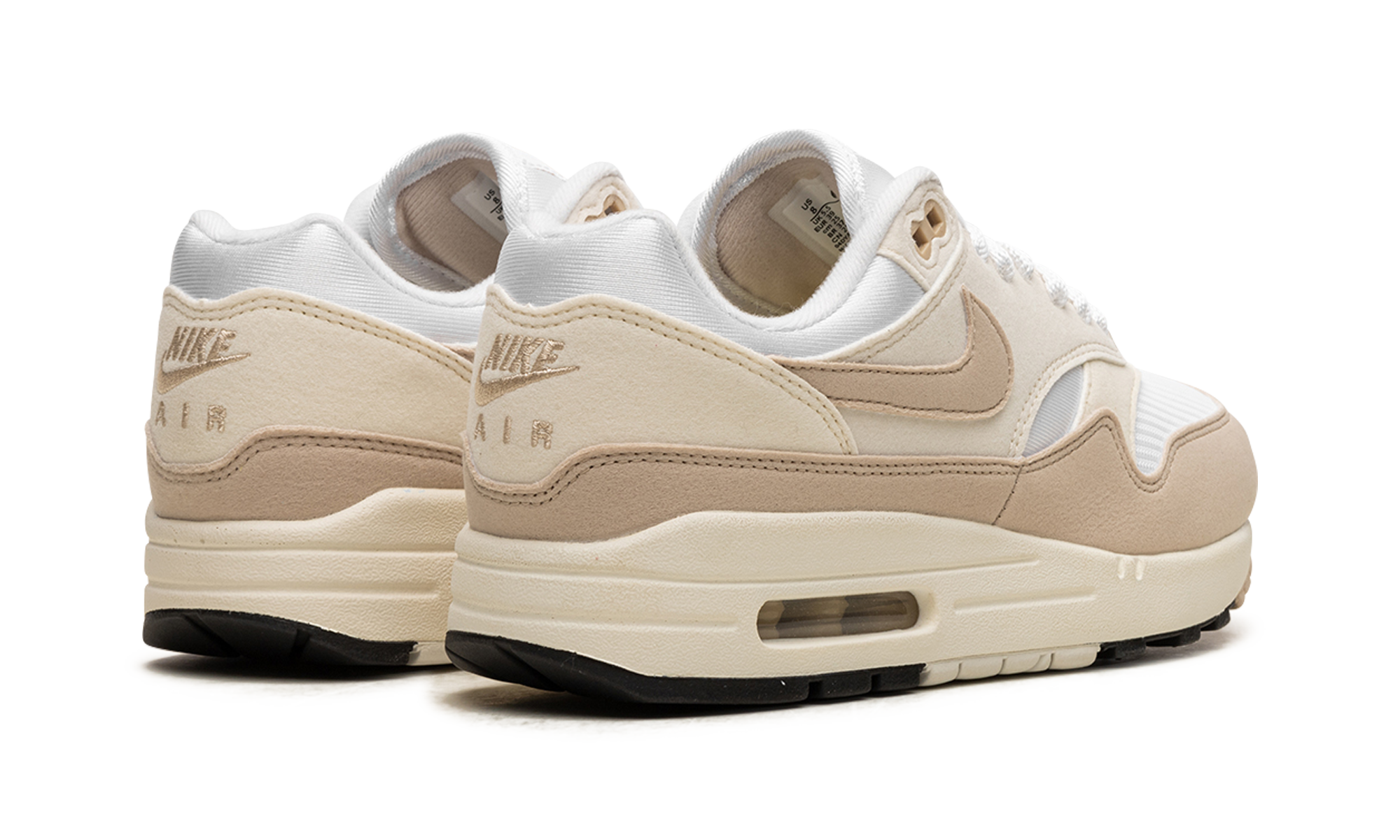 nike air max 1 pale ivory sanddrift women s+DZ2628-101+diagnol right behind view