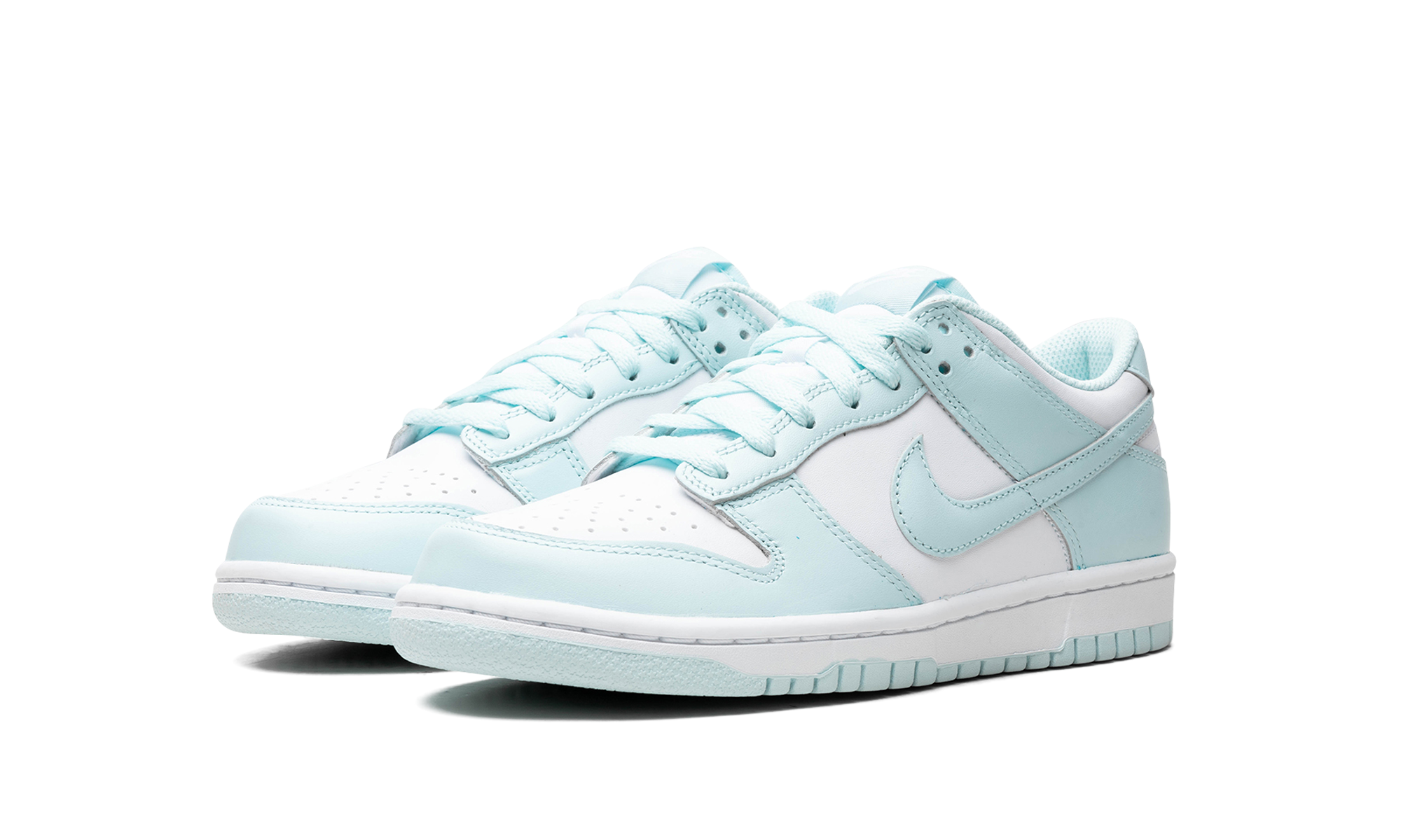 nike dunk low white glacier blue gs+FB9109-105+diagnol left view