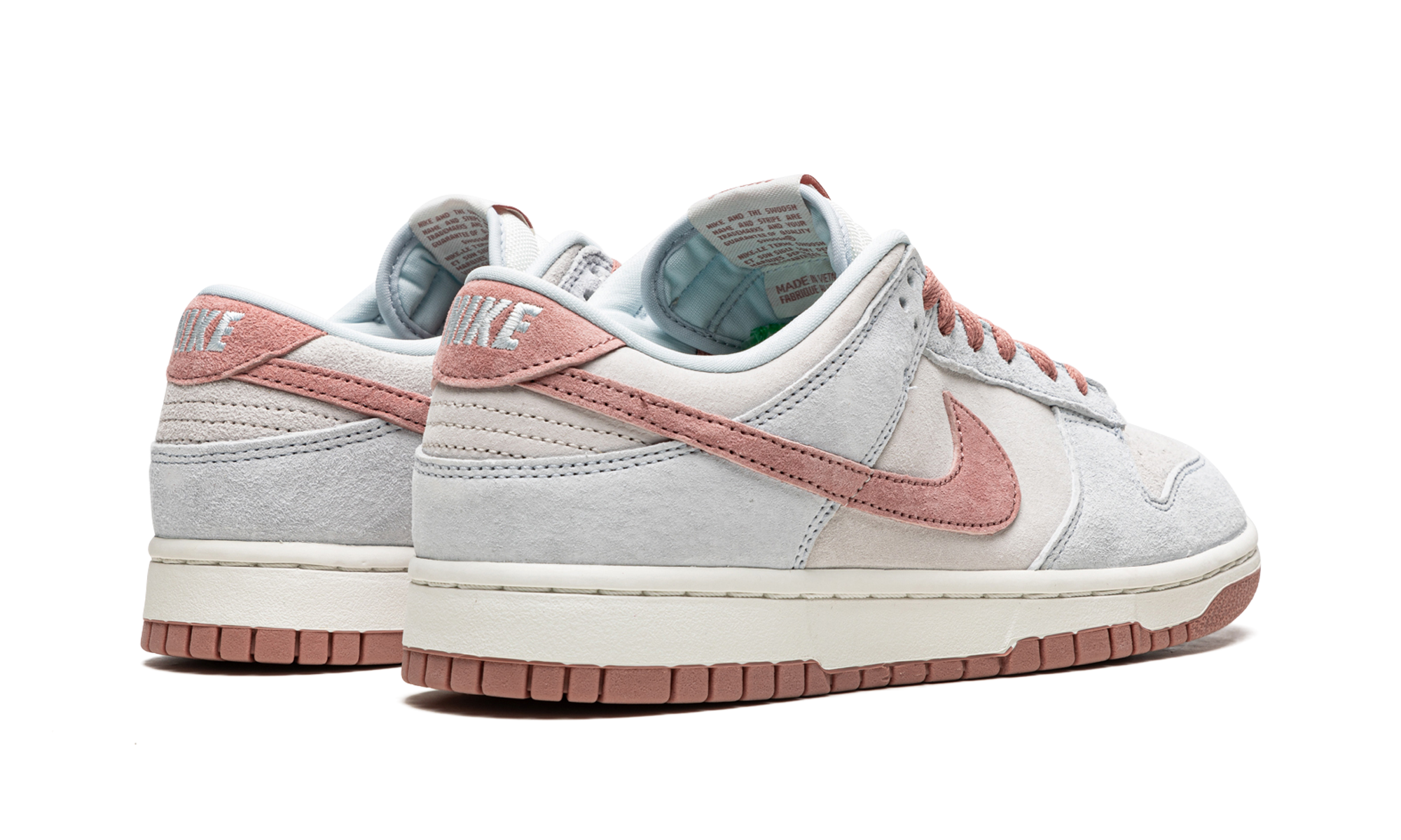 nike dunk low fossil rose+DH7577-001+diagnol right behind view