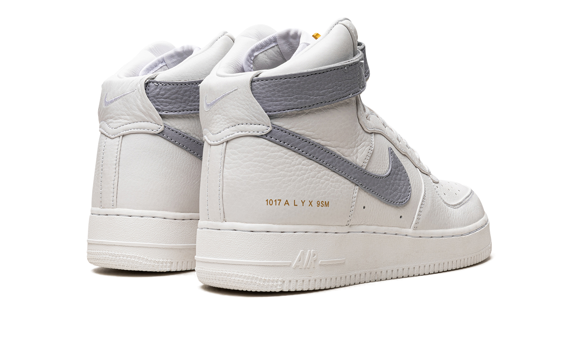 nike air force 1 high 1017 alyx 9sm white grey+CQ4018-104+diagnol right behind view