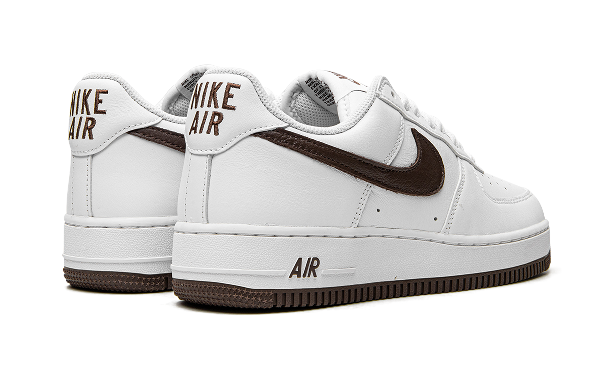 nike air force 1 07 low color of the month white chocolate 2022+DM0576-100+diagnol right behind view