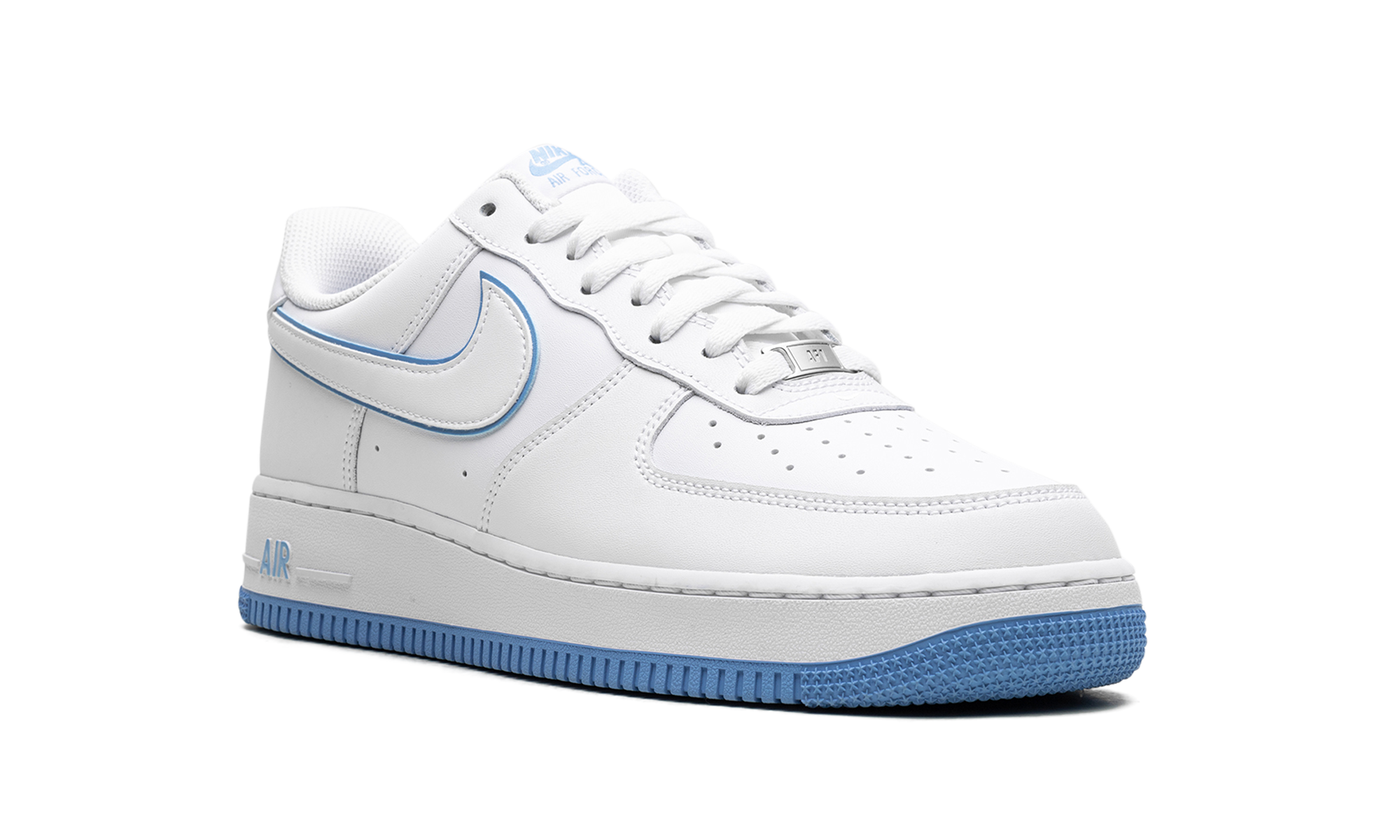 nike air force 1 07 low white university blue sole+DV0788-101+diagnol right view