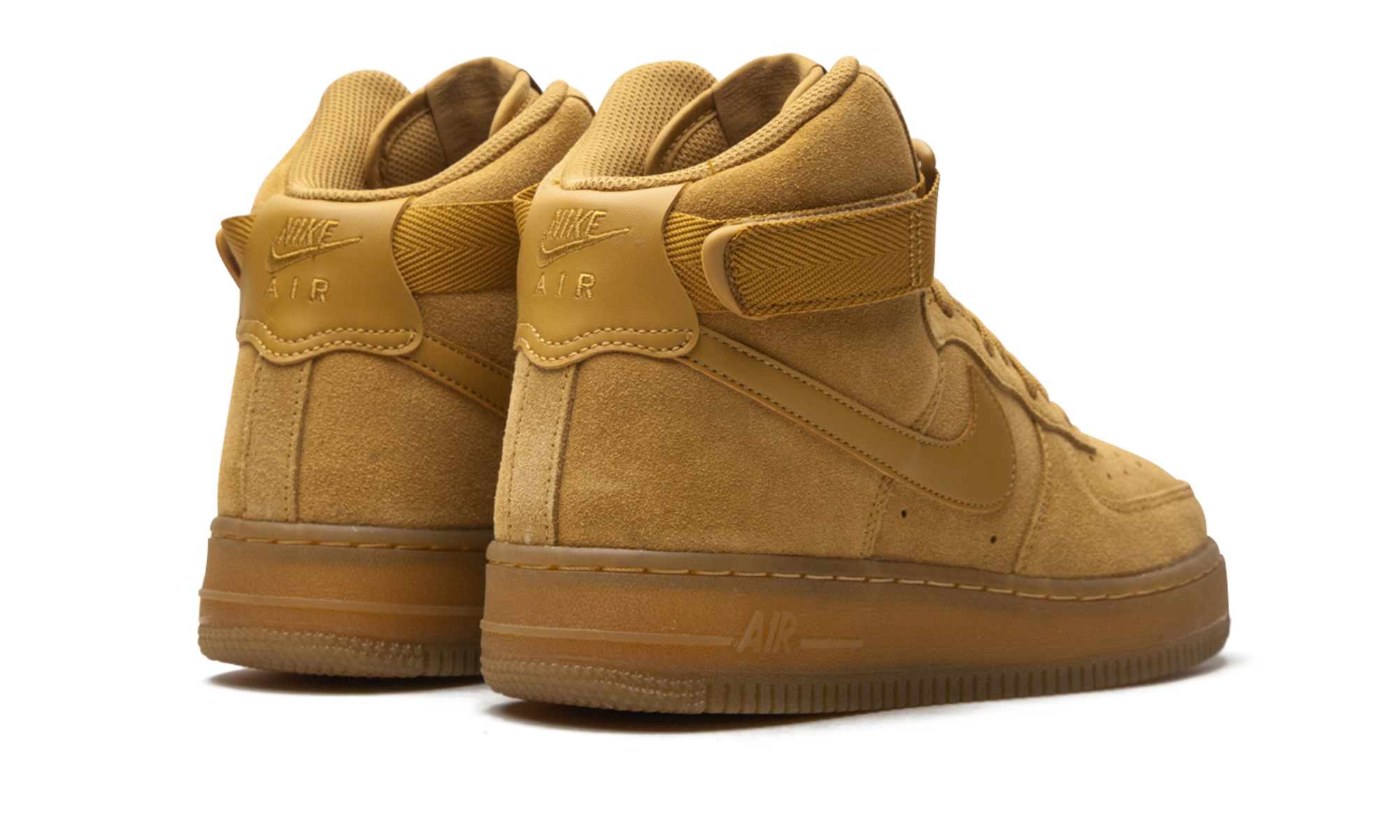 nike air force 1 high lv8 3 wheat gs+CK0262-700+diagnol right behind view
