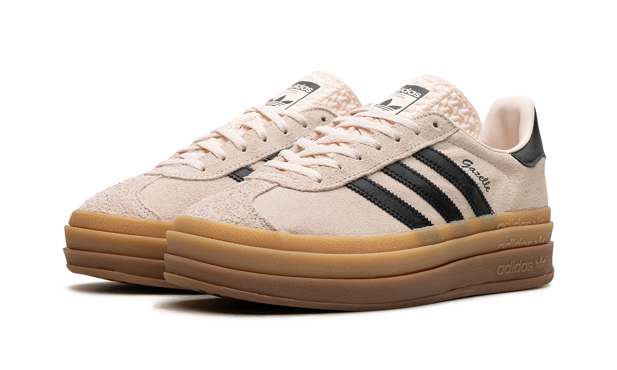 adidas gazelle bold wonder quartz black gum women s+IE0429+diagnol left view