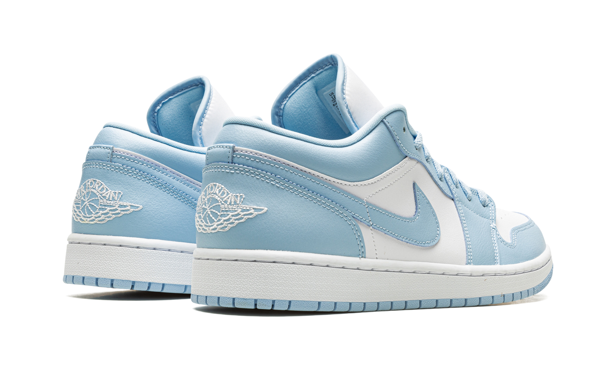 jordan 1 low white ice blue women s+DC0774-141+diagnol right behind view