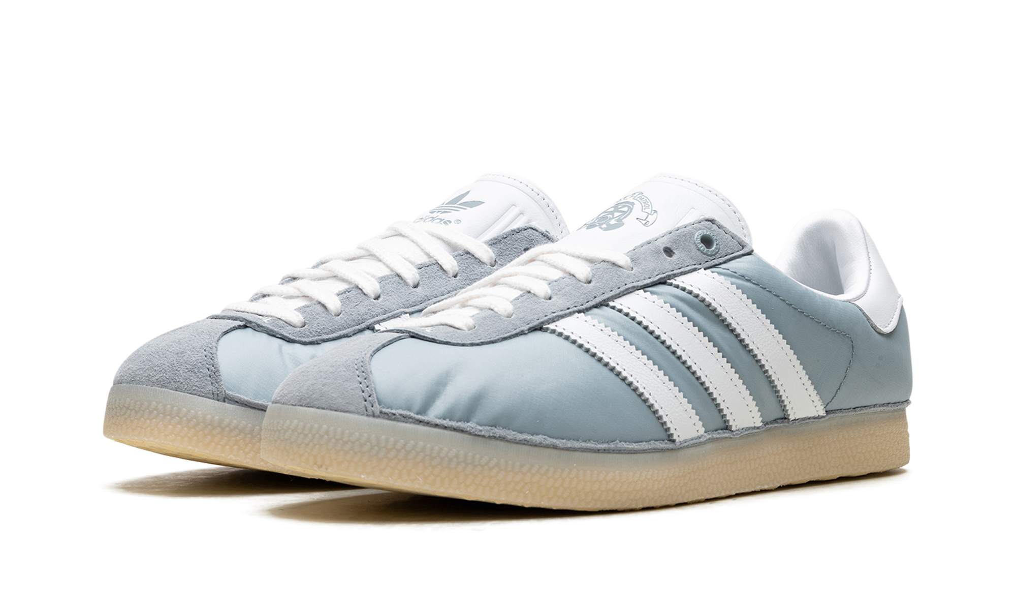 adidas gazelle 85 footpatrol light grey+IG4524+diagnol left view