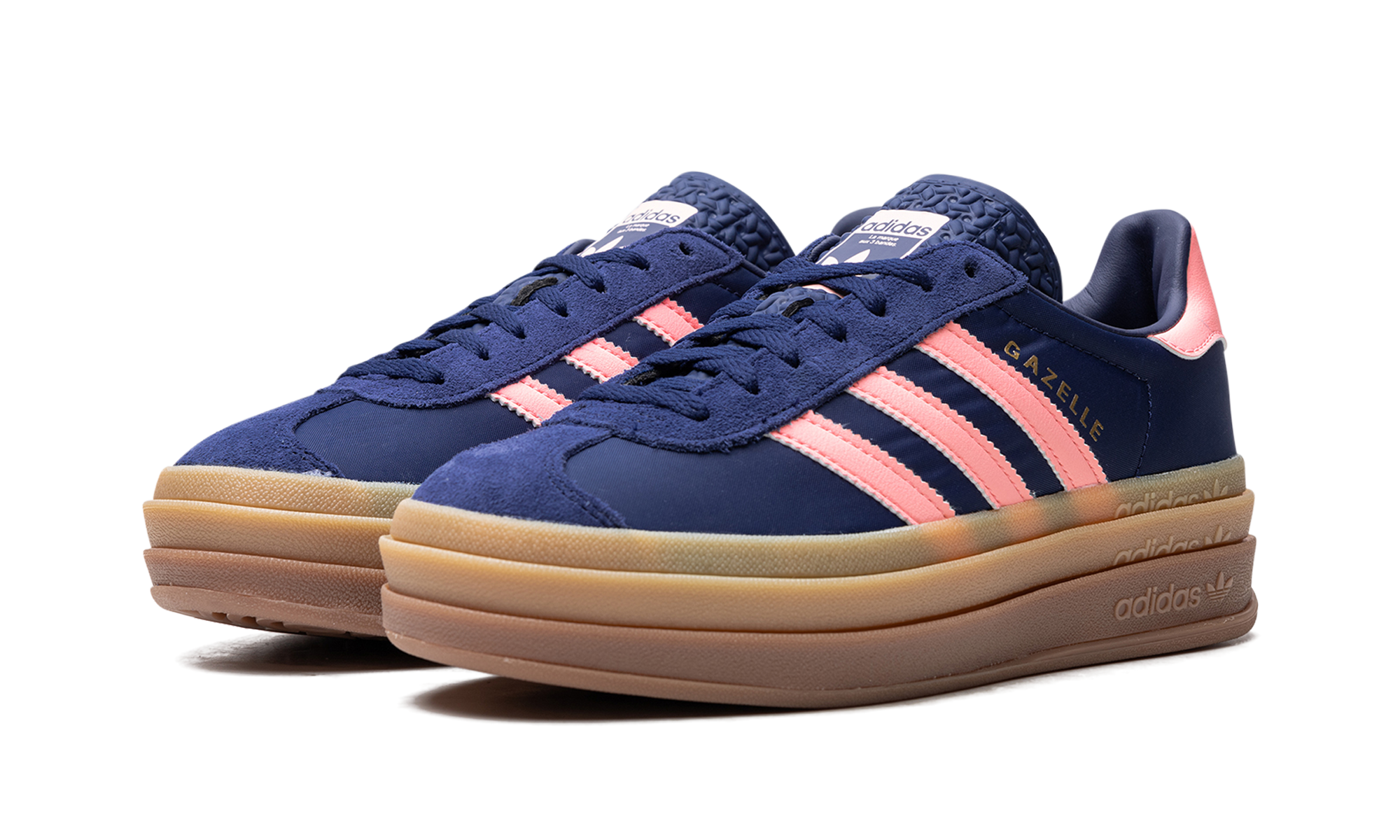 adidas gazelle bold dark blue pink spark women s+IG4390+diagnol left view