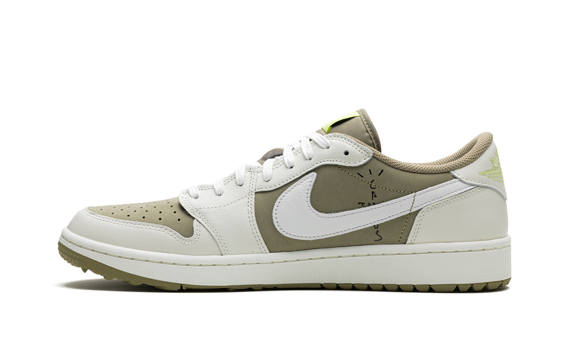 jordan 1 retro low golf travis scott neutral olive+FZ3124-200+diagnol right view 1