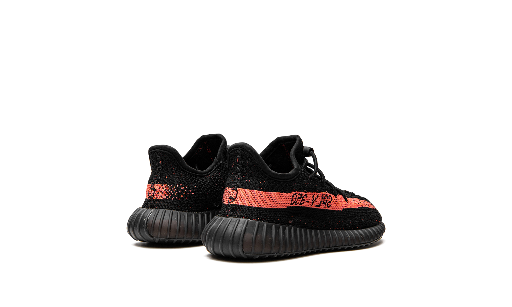 adidas yeezy boost 350 v2 core black red infants+HP6587+diagnol right behind view