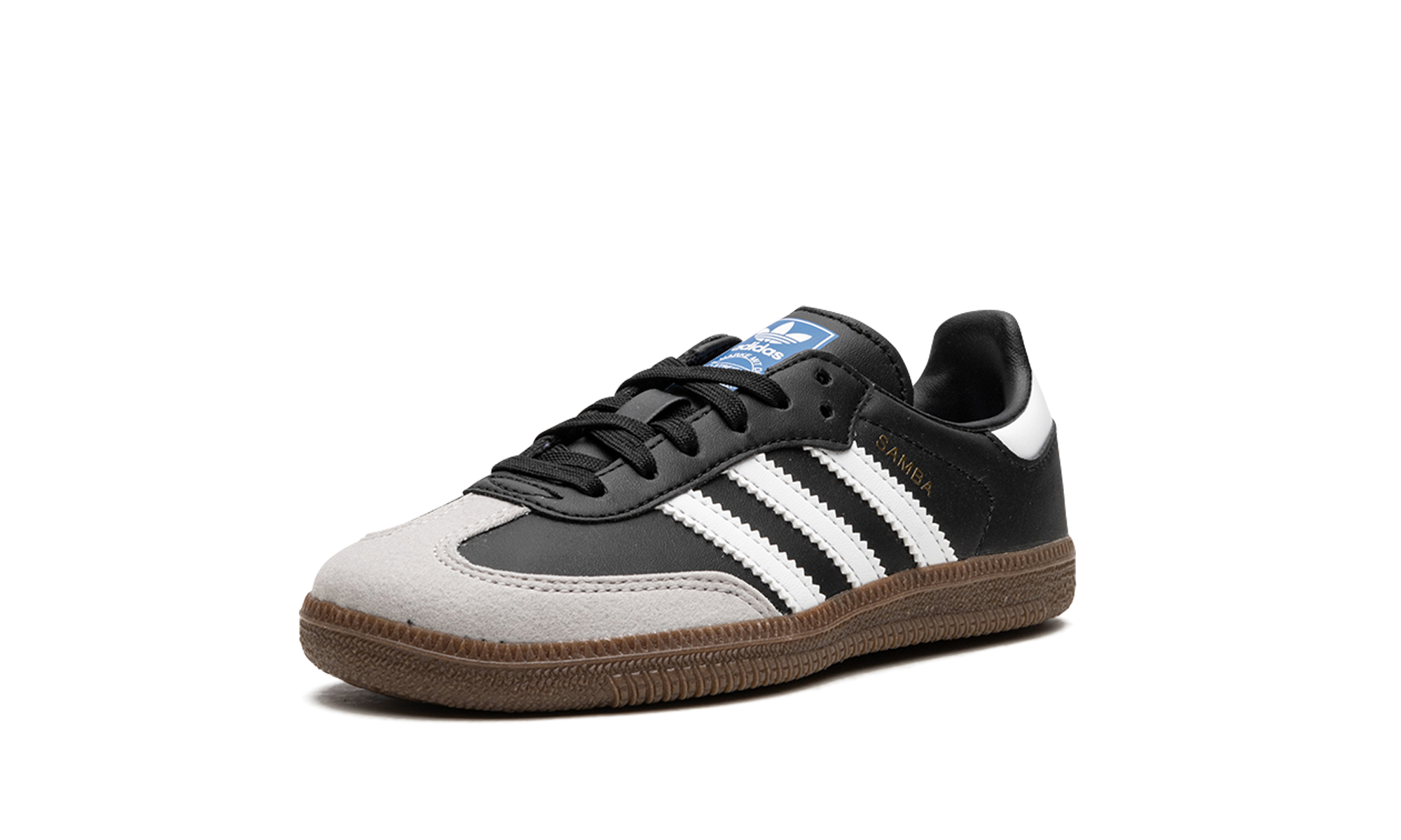 adidas samba og black white gum ps+GZ8349+left diagnol single view