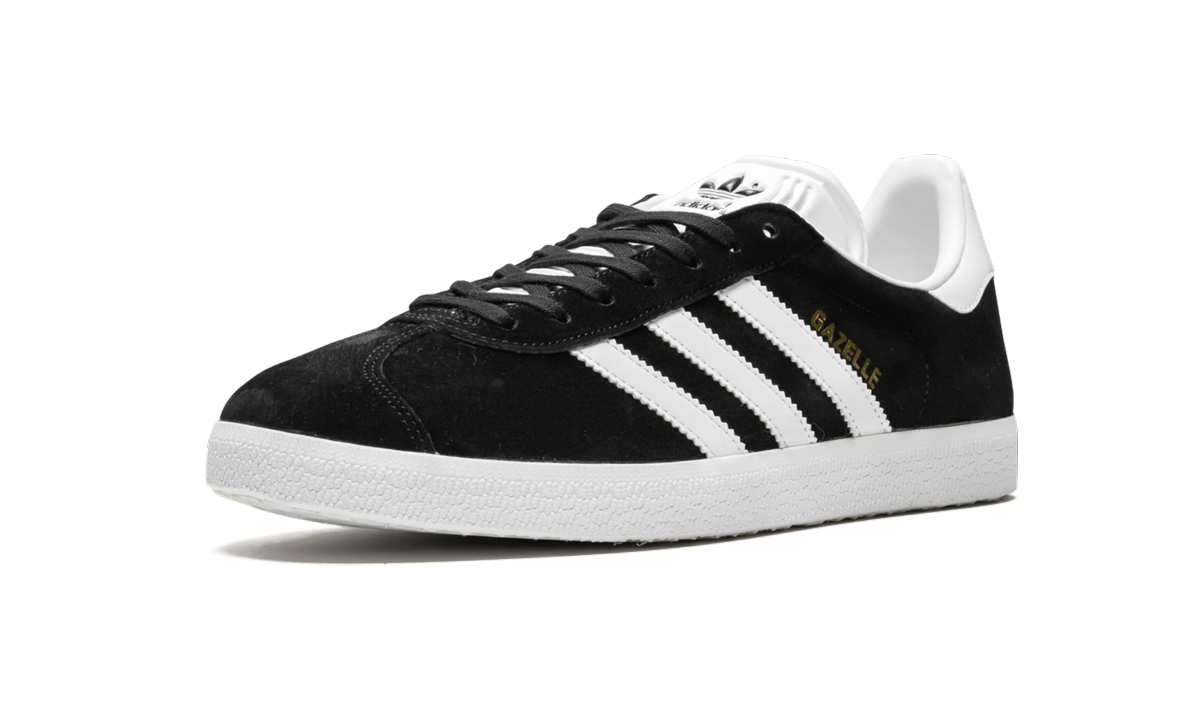 adidas gazelle core black cloud white gold+BB5476+left diagnol single view