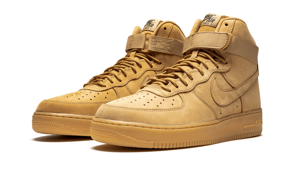 nike air force 1 high flax 2017+882096-200+diagnol left view