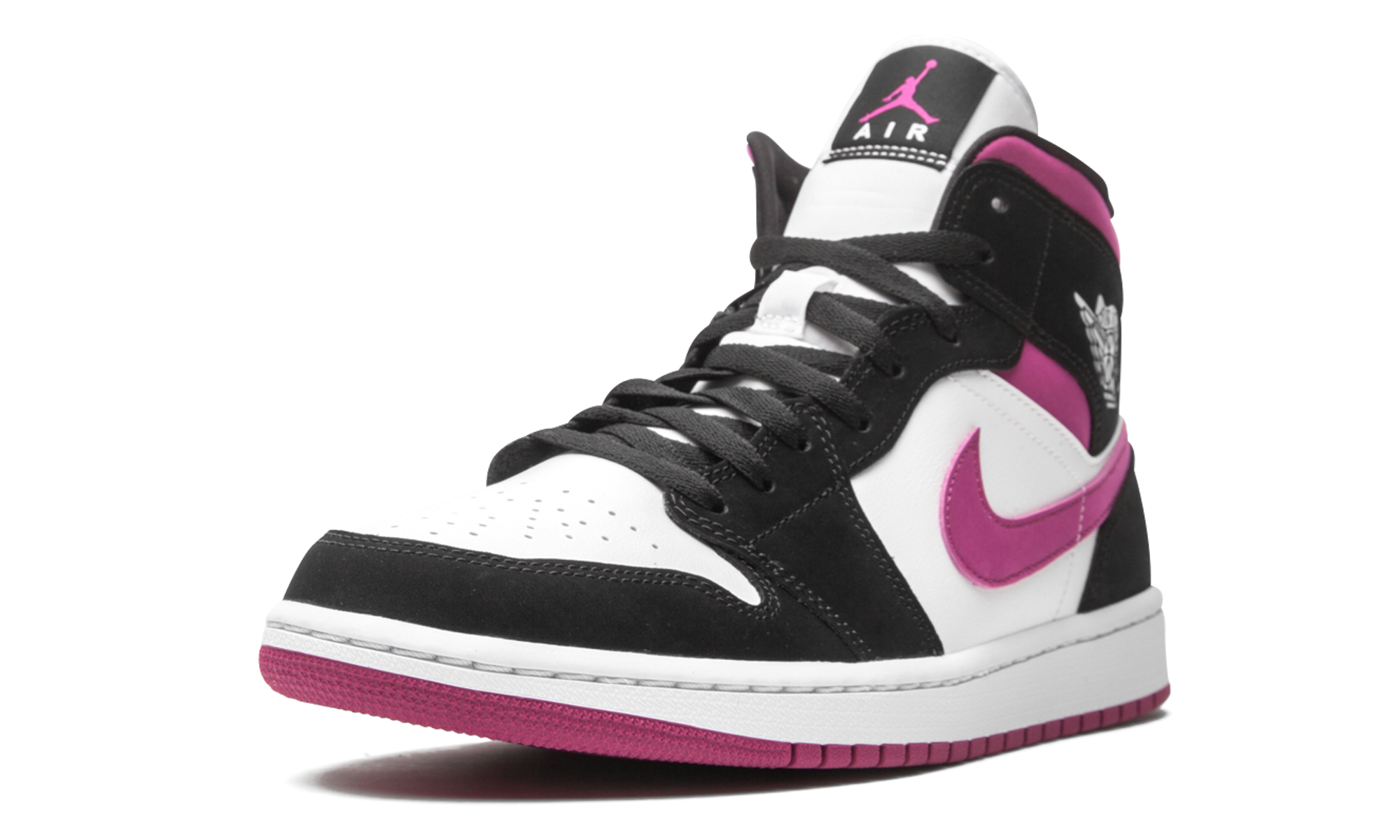 jordan 1 mid magenta women s+BQ6472-005+left diagnol single view