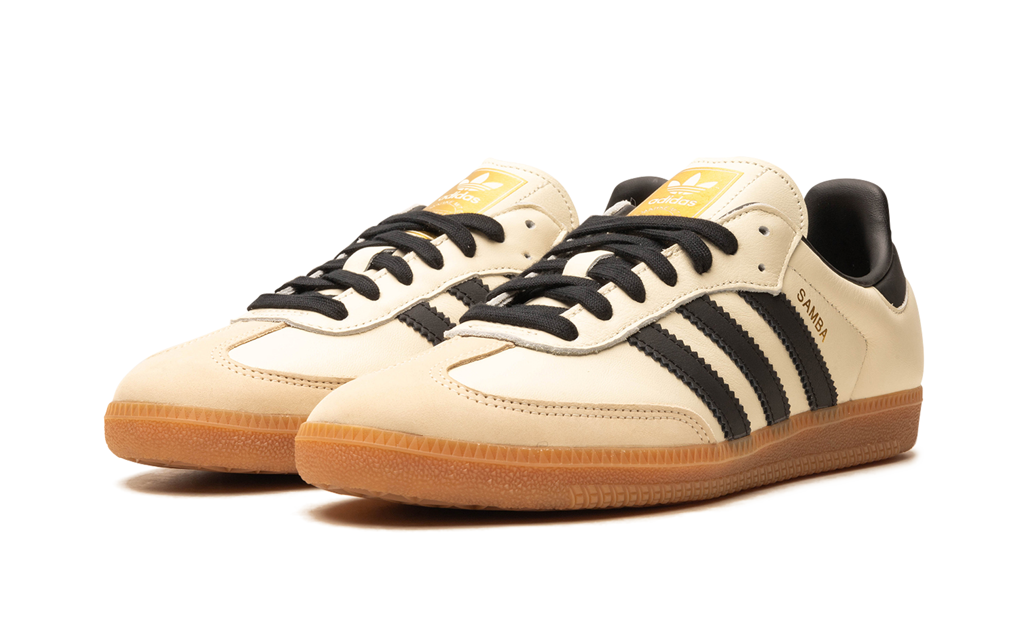 adidas samba og cream white sand strata women s+ID0478+diagnol left view