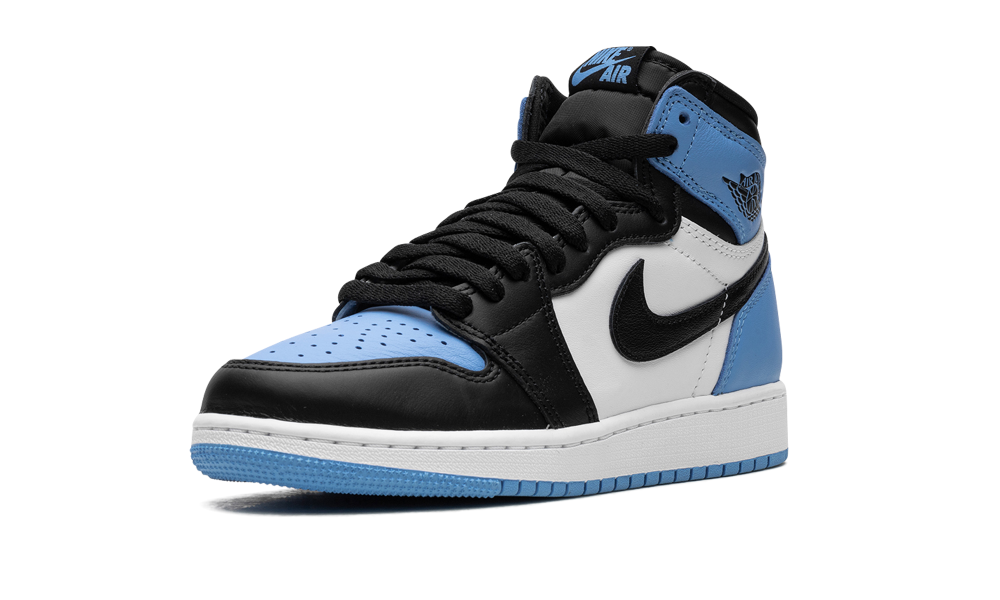 jordan 1 retro high og unc toe gs+FD1437-400+left diagnol single view