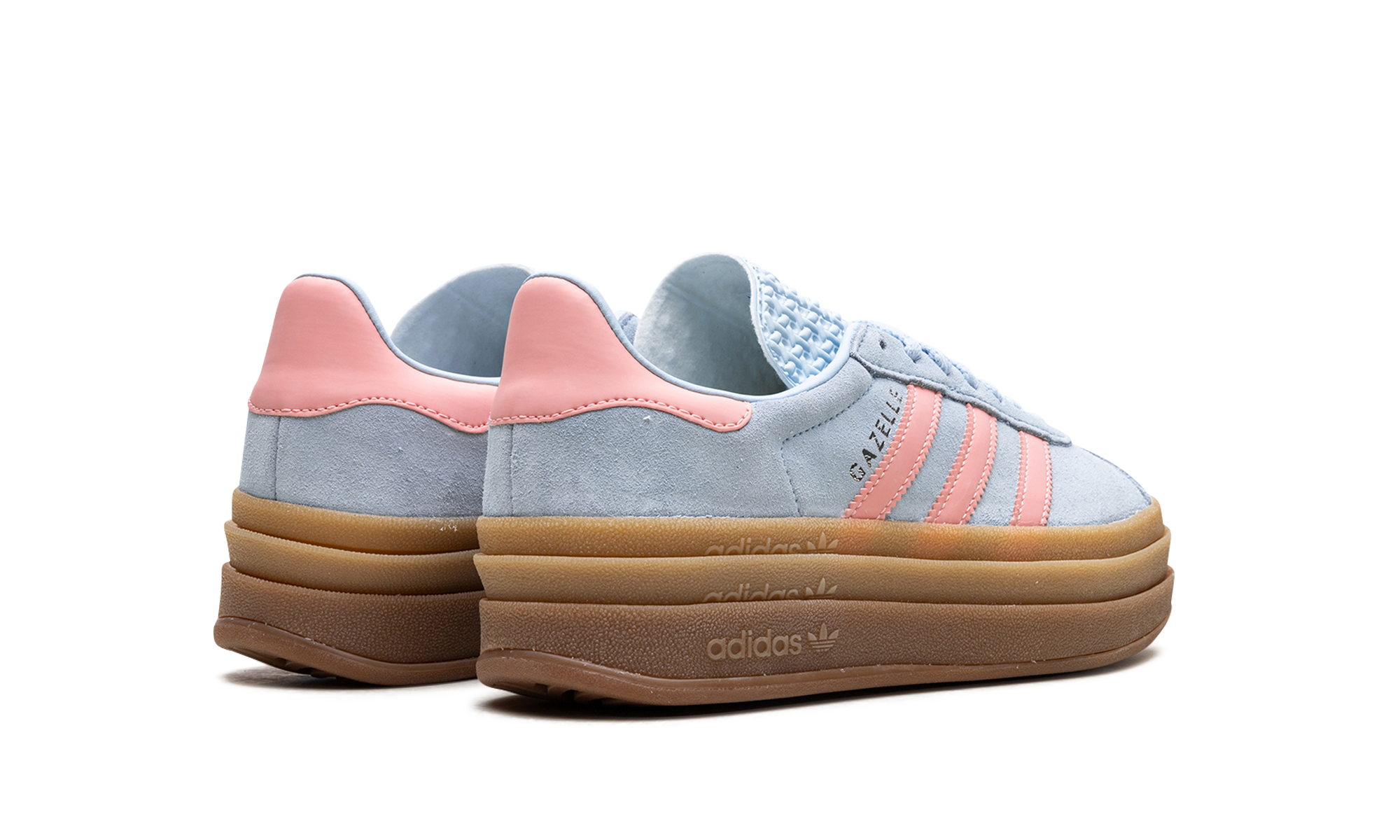 adidas gazelle bold clear sky semi pink spark kids+JI3384+diagnol right behind view