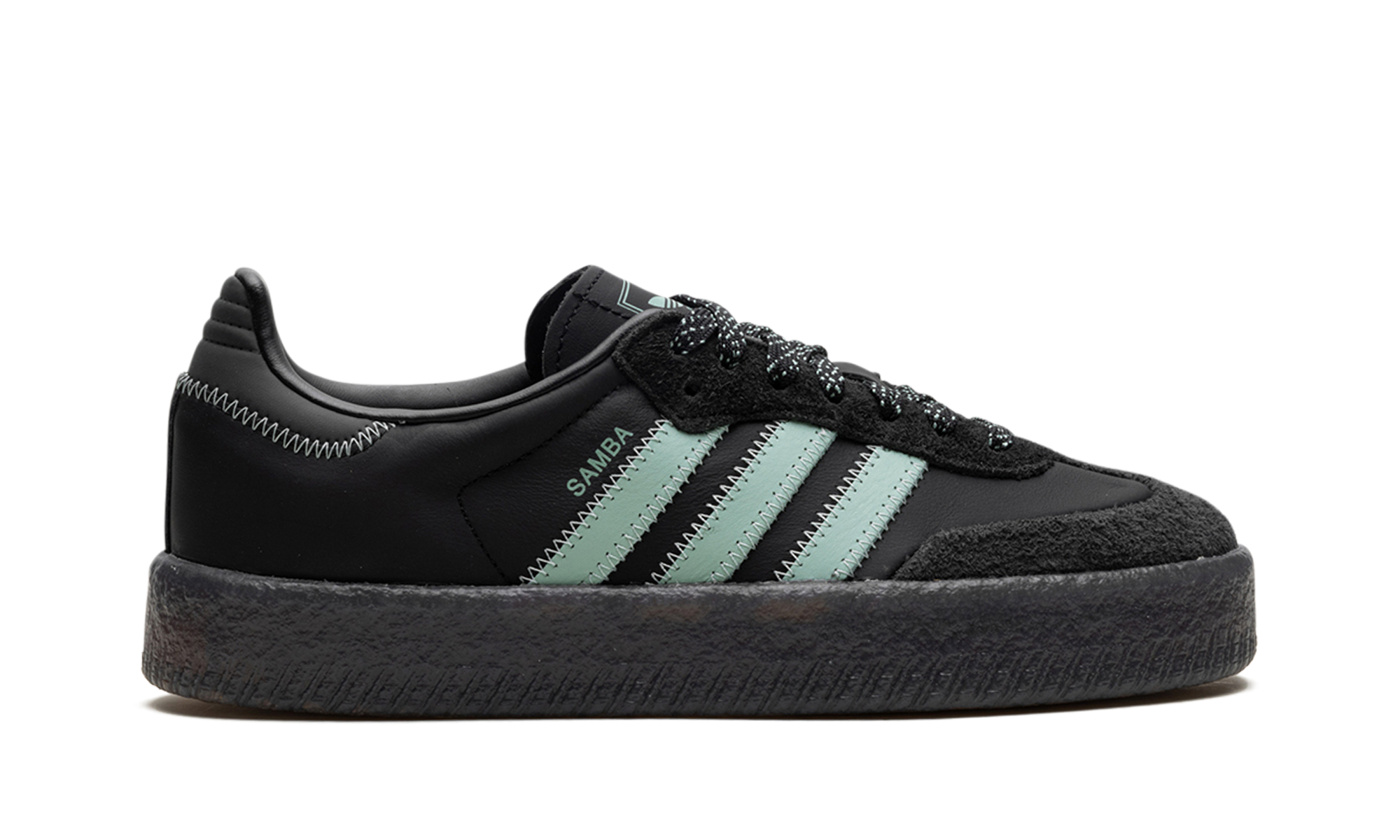 adidas sambae core black haze green women s+IE9110+right view