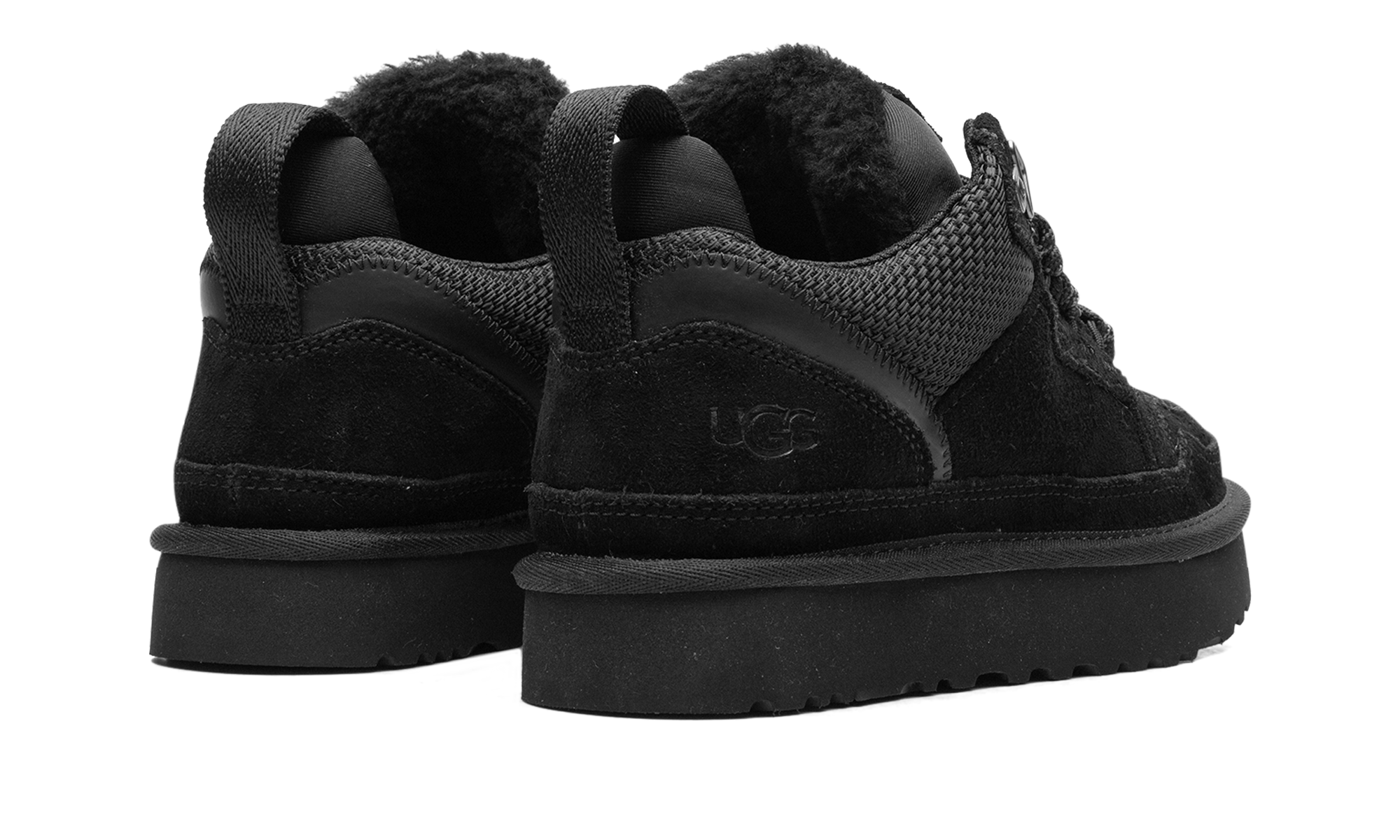 ugg lowmel black women s+1144032-BLK+diagnol right behind view