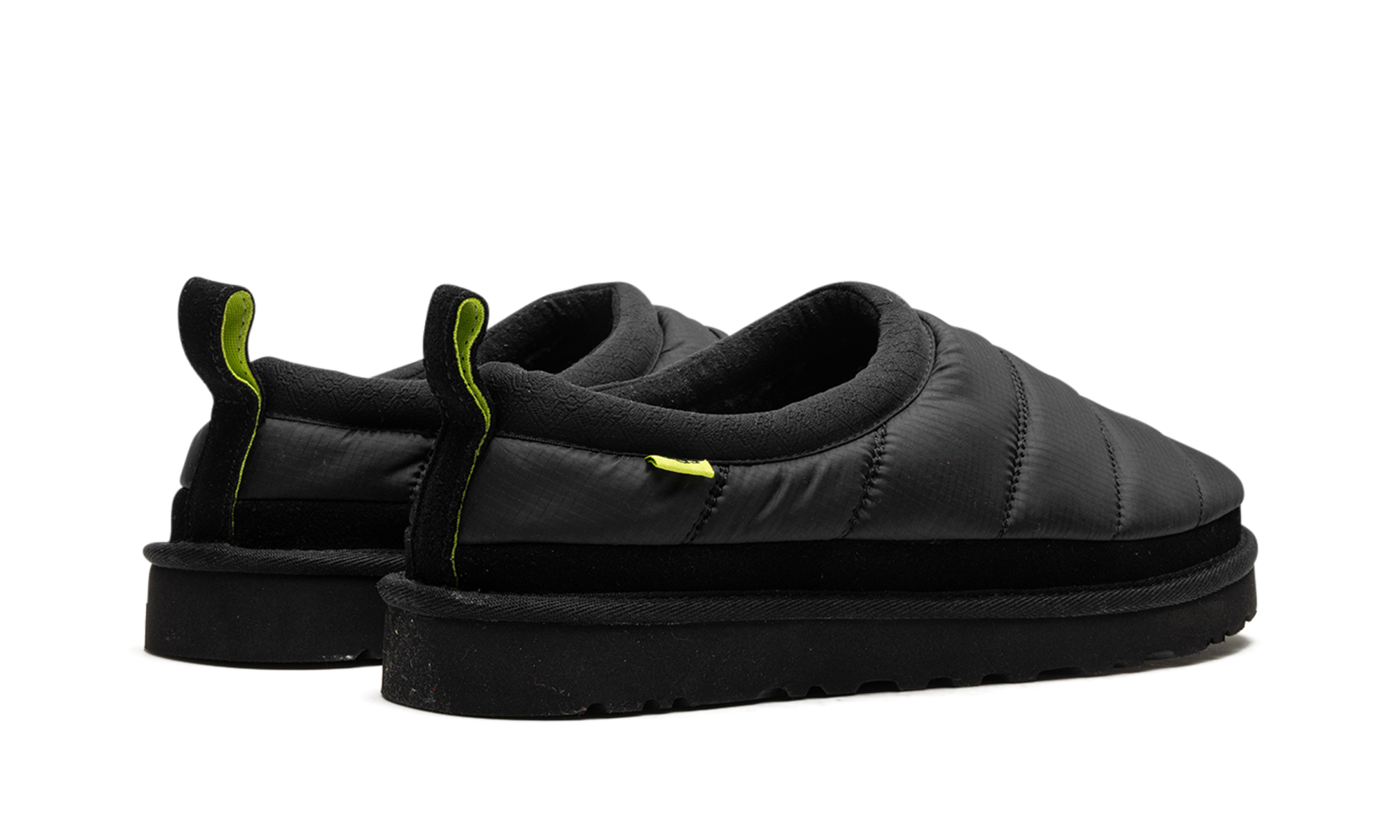 ugg tasman lta slipper black+1127735-BLK+diagnol right behind view